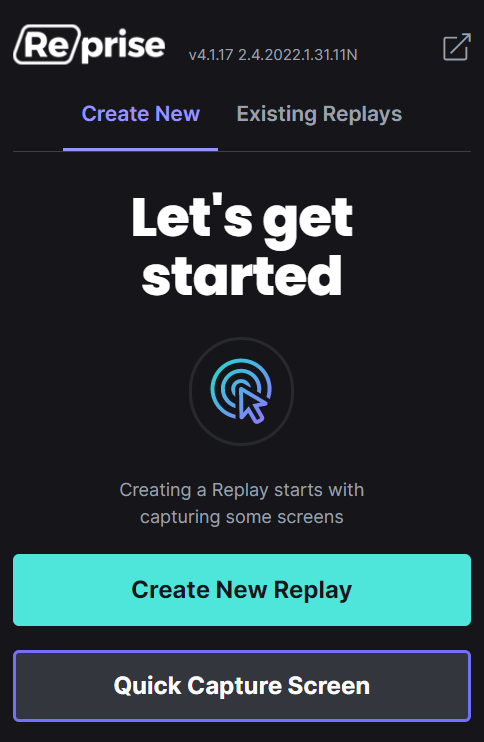 Chrome Extension used to Create a new replay